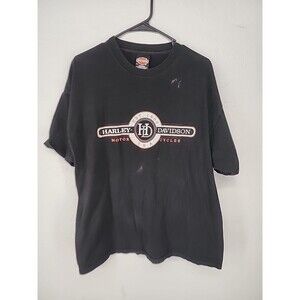 Vintage 2001 Harley Davidson Motor Cycles‎ Aurora Colorado Black T Shirt Size XL